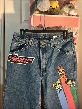 HANDPAINTED THE POWERPUFF GIRLS LEVIS JEANS